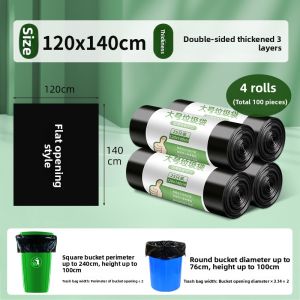 MAIENS | Heavy-Duty Outdoor Trash Bags Black Plastic