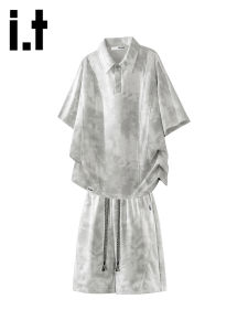 izzue | Bộ Thể Thao Nam Dáng Rộng Thoáng Khí Phong Cách Tie-Dye Mỹ Mùa Thu 2 Món