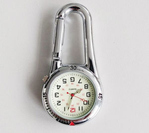 Outdoor Sports Wristwatch Night Light Nurse Keychain Clock Face Mountain Climbing Stopwatch round Dial Alloy Band Quartz Movement