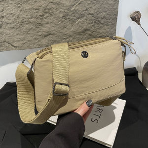 Waterproof Multi-Layer 2024 New Fashion Casual Versatile Portable Single Shoulder Crossbody Cloth Bag Simple Small Bag