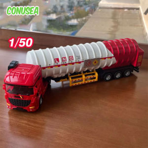 Xe Tải Chở Dầu Đồ Chơi Tỷ Lệ 1/50 - Mô Hình Xe Kỹ Thuật Vận Chuyển Xăng Dầu Mô Phỏng Dành Cho Bé Trai & Trẻ Em Chất Liệu Nhựa