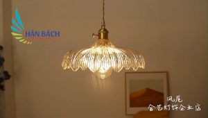 Đèn treo trần nhà bằng thủy tinh trong suốt phong cách châu âu