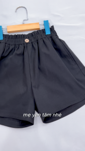 Sooc Kaki Bé Gái Riomio Vải Kaki Co Giãn Mềm Phom Rộng Vát Gấu Nhẹ Style Hàn Hồng Đen Tím Size 8/9–12/13 (30–50kg) RQG1086