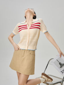 Contrast and Cutout Design Women T-Shirt