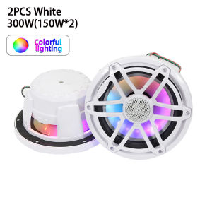 2 Loa Hàng Hải 6.5 Inch Có Đèn RGB 300W Chống Nước IPX67 Dành Cho Du Thuyền Xe Golf Xe RV ATV UTV Phòng Xông Hơi Thuyền Máy