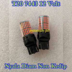 Lampu Rem Mobil T20 7443 12 Volt 144 Led NYALA DIAM