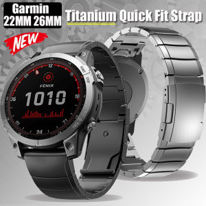 22MM 26mm Titanium Metal Strap For Garmin Fenix 7 7X 6 5 5X 3 Luxury bussiness Male Watch Band for Garmin Approach 60S/ Venu3