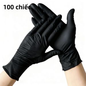 Găng Tay Nitrile Đen Dùng Một Lần 20/50/100 Chiếc Găng Tay Vệ Sinh Gia Đình Vệ Sinh Cho Nhà Bếp Làm Đẹp Làm Tóc Rửa Bát