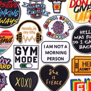 Music Is My Life Embroidered Patches On Clothes Cartoon/Letter Slogan Patches For Clothing Stickers Iron On Patches Decor