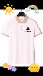 Proud Eagle terbaru Santai Katun kaos garis Kerah kerah Polo Shirt New Korean style Rajutan Kaos Pria kemeja