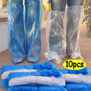 Polomat 10 cái bọc giày đi mưa dùng một lần chống thấm nước và chống trượt nhựa ngoài trời dày chống mài mòn cách ly che chân chống mưa