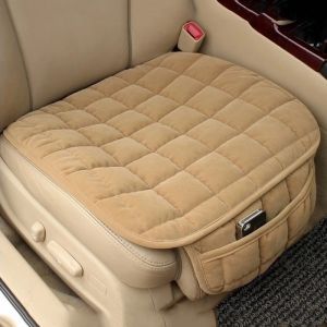 [BHKASDI] Comfortable Car Seat Cover Auto Front Seat Protector Plush Cotton Cover Non-Slip Breathable Universal Car Cushion