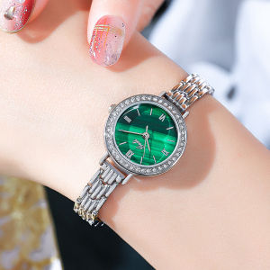 Fashionable round Quartz Alloy Bracelet Waterproof Womens Watch Casual Style Jewelry Clasp Steel Band National Warranty