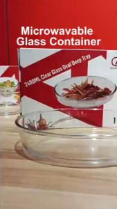 Smart Home Ph Microwavable Glass Bowl with & without Cover Heat Resistant Rounded and Rectangular Clear Glass