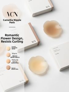 vcn | Invisible No Bra Needed Camellia Style Silicone Breast Petals for Wedding Dress