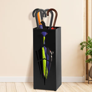 Umbrella Holder Metal Free Standing Umbrella Stand Rack Rectangular Multipurpose Indoor Walking Stick Holder for Home Entryway