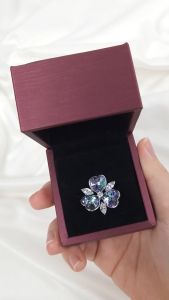 Sv Premium Kerongsang Bahu Bunga Love Exclusive Luxury Love Flower Austria Brooch Pin Tudung Hijab Fashion Jewellery