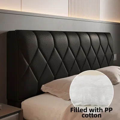 HOUGOUXIANG | Leather Universal Bed Headboard Cover with Elastic Dust Cover Washable