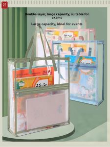 Transparent Waterproof Double-layer Exam Bag