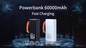 Power Bank Fast Charging 60000mah original powerbank with Micro/Type-C batrai polimer powerbank Robot PD120W QC 3.0Type-C Input USB 4 Output Powerbank Kapasitas Besar Power Bank Original Asli