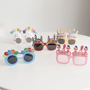 Birthday Cake Candle Glasses Ins Props Funny Couple Party Photo Costume Accessories Festive Celebration Supplies