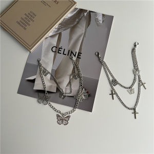 เข็มขัดโซ่ไข่มุกผีเสื้อชั้นใน เข็มขัดตกแต่งสำหรับกางเกง กระโปรง เสื้อผ้าชั้นใน เครื่องประดับแฟชั่นสำหรับเยาวชน