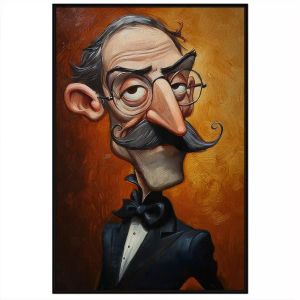 Tranh biếm họa chân dung chất liệu sơn dầu.Tranh treo tườngdán tường trang trí nội thất.CGI-1232