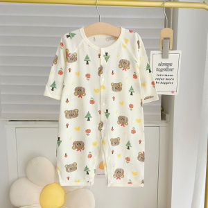 Pure Cotton Long Sleeve Baby Romper Sleepwear for Girls Boys Newborns Comfortable Breathable Seamless Infant Clothing Summer Suit