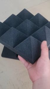 BEIYIN Pyramid Acoustic Foam Sound Proofing Panels 30X30X8CM Sound Absorbing Tiles Deadening Noise Fireproof for Studio/Offices/KTV /Music Gaming Rooms/ Home Theatre