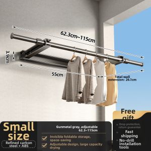 TIANDIYU | Fixed Invisible Telescopic Wall Mounted Clothes Drying Rack