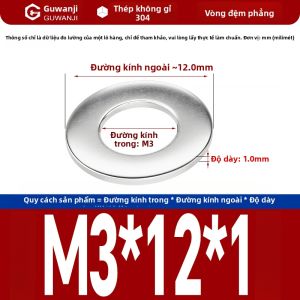 GUWANJI | Đệm Lò xo Tròn Thép Không Gỉ DIN125 Kích Thước Lớn M1.6-M30