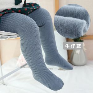 0-6Y Winter Infant Baby Girls Fleece Lining Stripes Leggings Plus Thick Warmth Cotton Tights Toddler Kids Keep Warm Pantyhose