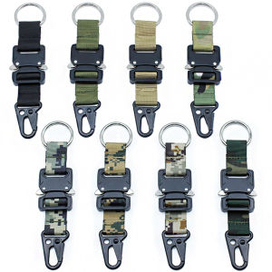 Nylon Weave Belt Outdoor Tactical Climbing Carabiner Snake Buckle Key Ring Hook Eagle Beak Molle Carabiner Camping Travel Gear