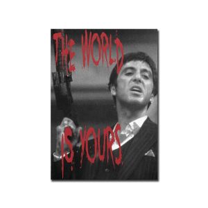 Scarface The World is Yours Classic Movie Posters and Prints Tony Canvas Painting Wall Art for Living Room Home Decor