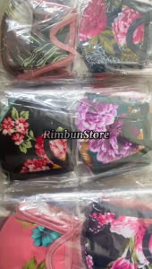 1 Lusin Masker Kain Tali Kuping Motif Kembang / Fashion Muslimah Masker Hijab Motif Cantik