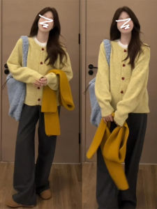 Ge·an·fei | Lazy Style Spring Korean Knit Cardigan