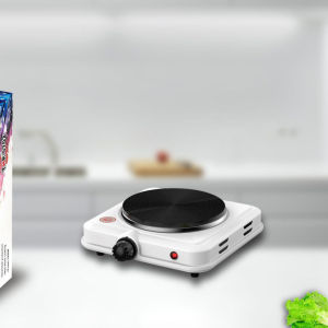 Electric Hot Plate Temperature Controls Countertop Single Cast Iron Burner UK Plug