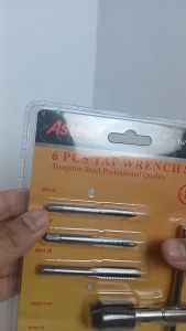 Hand Tap Set 5Pcs M6-M12 Alat Membuat Drat Plus Gagang Tap M6 M7 M8 M10 M12