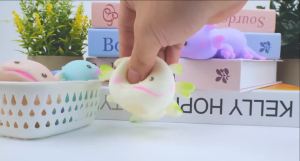 Schylling | 1/4pcs Axolotl Squeeze Ball Cute Fish Relax Cartoon Antistress Squishy Stress Relief Slow Rising Stretch Toys