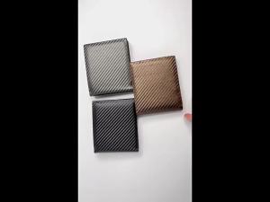 New Mens Carbon Fiber Wallet Card Holder Mens Integrated Zipper Horizontal Wallet