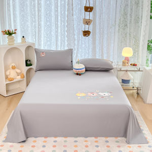 Bộ Đồ Giường Cotton Nguyên Chất Washed Cotton Embroidery Series Bộ Đồ Giường Đơn Giản Gồm Chăn Và Gối Bộ Đồ Giường Chất Lượng Cao Cấp