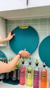 Standing Chopping Board Emerald Antibacterial Mildew Proof Plastic Round Vegetable Cutting Board Papan Pemotong 圆形站立切菜板