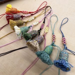 DIY อุปกรณ์ทำเครื่องประดับ หัวเข็มขัดผ้าฝ้ายทอด้วยมือ สายรัดโทรศัพท์มือถือ หัวเข็มขัดกุญแจ หัวเข็มขัดสั้นและอ้วน ลูกปัด