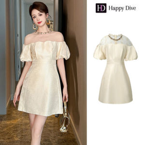 Happy Diva เดรสผู้หญิง เดรสสีดำ เดรสทรงเอ เดรสแขนพอง เดรสทำงาน เดรสไฮโซ เดรสวินเทจ เดรสออกงาน เดรสปาร์ตี้ ชุดราตรี 21285