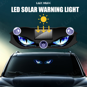 Đèn LED Năng Lượng Mặt Trời Cho Cửa Sổ Ô Tô Tự Động Bật/tắt Bằng Rung Cảm Đèn Cảnh Báo Mắt Quỷ Có Tùy Chọn Sạc Type-C