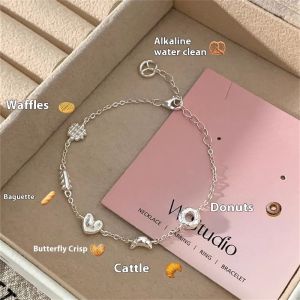 ASRV Fashion Womens Necklace 925 Sterling Silver Thin Bracelet Womens High-Grade INS Style All-Match Non-Fading Bracelet
