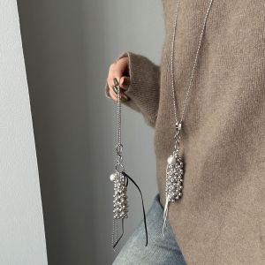 Long Metal Chain Brushed Ball Necklace: A Fashion Statement
