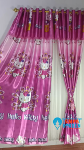 Gorden Blackout Karakter Hello Kitty Sayap Hati – Bahan Tebal Halus | Ukuran Standar Jendela & Pintu