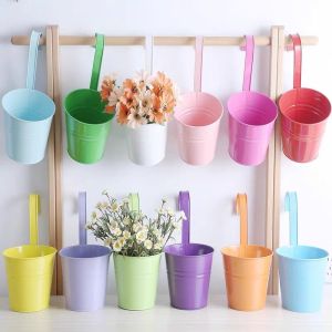 กระถางแขวนระเบียง กระถางเหล็ก มีรูระบายน้ำ สวยด้วย 5 สี