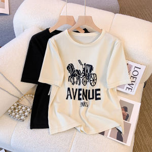 White Short Sleeve T-Shirt Womens Design Sensation Niche American Retro Shoulder Trendy Fashion Top Summer New Arrival